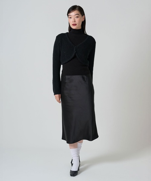 TINA:JOJUN(ティーナジョジュン)の「スパンコール ウールミックスカーディガン TINA:JOJUN(カーディガン/ボレロ・レディース・ブラック/クリーム/ピンク系その他・M)」の8枚目の写真