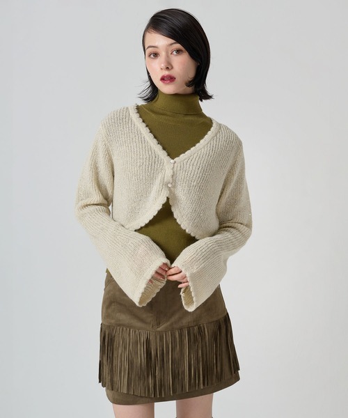 TINA:JOJUN(ティーナジョジュン)の「スパンコール ウールミックスカーディガン TINA:JOJUN(カーディガン/ボレロ・レディース・ブラック/クリーム/ピンク系その他・M)」の21枚目の写真