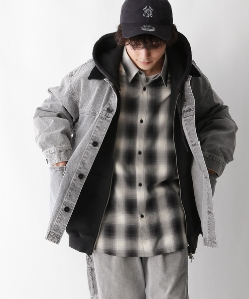 RAGEBLUE（レイジブルー）の「【セットアップ対応】ヴィンテージライク/デニムショートカバーオール（デニムジャケット・メンズ・ブルー/グレー/グリーン/オフホワイト・MEDIUM/LARGE）」の5枚目の写真