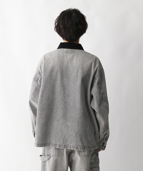 RAGEBLUE（レイジブルー）の「【セットアップ対応】ヴィンテージライク/デニムショートカバーオール（デニムジャケット・メンズ・ブルー/グレー/グリーン/オフホワイト・MEDIUM/LARGE）」の21枚目の写真