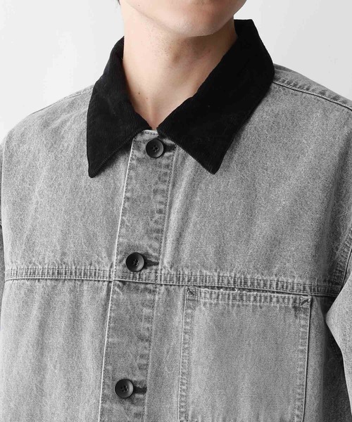 RAGEBLUE（レイジブルー）の「【セットアップ対応】ヴィンテージライク/デニムショートカバーオール（デニムジャケット・メンズ・ブルー/グレー/グリーン/オフホワイト・MEDIUM/LARGE）」の19枚目の写真