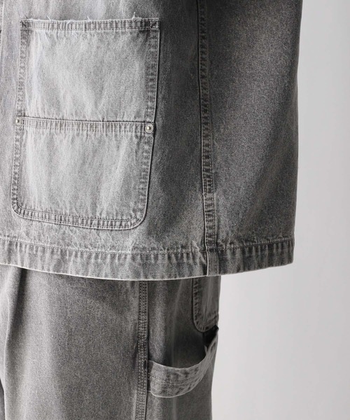RAGEBLUE（レイジブルー）の「【セットアップ対応】ヴィンテージライク/デニムショートカバーオール（デニムジャケット・メンズ・ブルー/グレー/グリーン/オフホワイト・MEDIUM/LARGE）」の15枚目の写真
