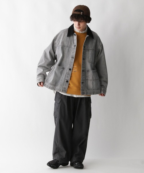 RAGEBLUE（レイジブルー）の「【セットアップ対応】ヴィンテージライク/デニムショートカバーオール（デニムジャケット・メンズ・ブルー/グレー/グリーン/オフホワイト・MEDIUM/LARGE）」の11枚目の写真