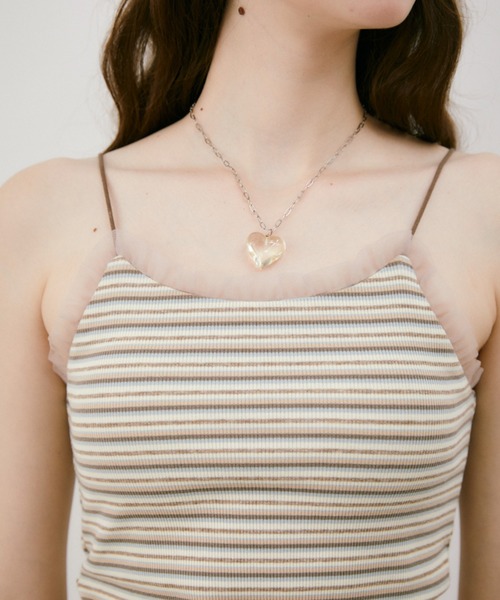 idem(イデム)の「cup in tulle frill camisole/カップインフリル付きキャミソール(キャミソール・レディース・レッド/グレイッシュベージュ/ブラック/グレー/その他・FREE)」の17枚目の写真
