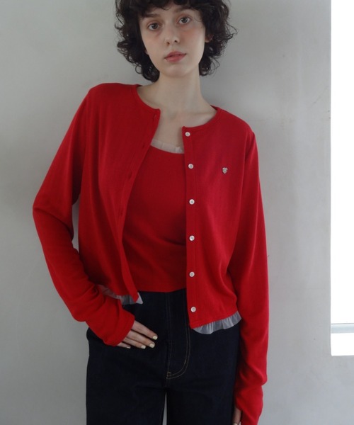 idem（イデム）の「cup in tulle frill camisole／カップインフリル付きキャミソール（キャミソール・レディース・レッド/グレイッシュベージュ/ブラック・FREE）」の22枚目の写真