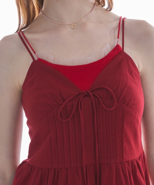 idem（イデム）の「cup in tulle frill camisole／カップインフリル付きキャミソール（キャミソール・レディース・レッド/グレイッシュベージュ/ブラック・FREE）」の19枚目の写真