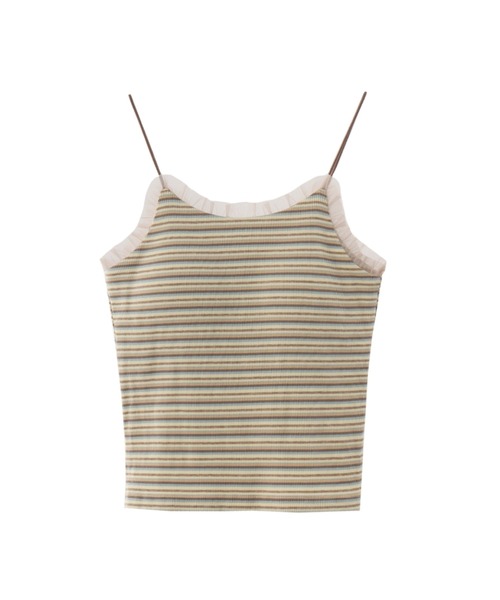 idem(イデム)の「cup in tulle frill camisole/カップインフリル付きキャミソール(キャミソール・レディース・レッド/グレイッシュベージュ/ブラック/グレー・FREE)」の9枚目の写真