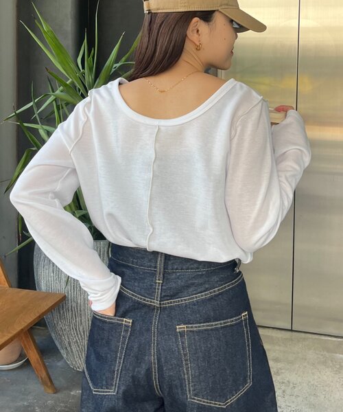 CIAOPANIC TYPY（チャオパニックティピー）の「【2025年S/S新作】シアースムースカラーメロウTee（Tシャツ/カットソー・レディース・ホワイト/ブラック/アイボリー/イエロー・ONE SIZE）」の2枚目の写真