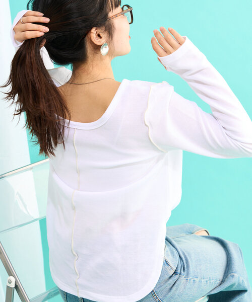 CIAOPANIC TYPY（チャオパニックティピー）の「【2025年S/S新作】シアースムースカラーメロウTee（Tシャツ/カットソー・レディース・ホワイト/ブラック/アイボリー/イエロー・ONE SIZE）」の17枚目の写真