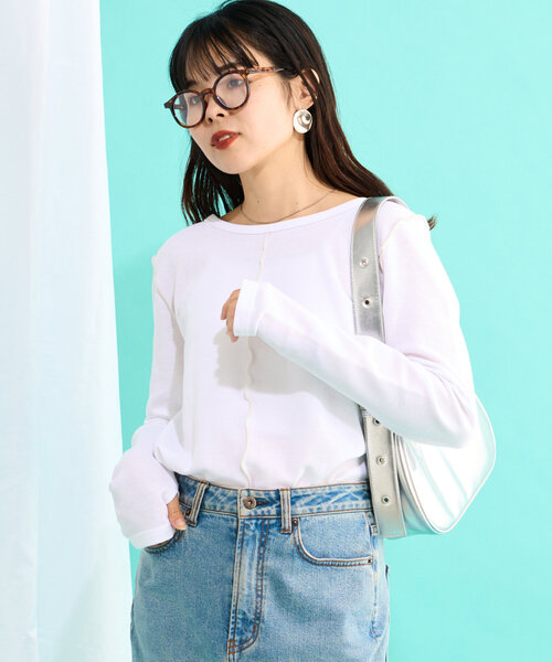 CIAOPANIC TYPY（チャオパニックティピー）の「【2025年S/S新作】シアースムースカラーメロウTee（Tシャツ/カットソー・レディース・ホワイト/ブラック/アイボリー/イエロー・ONE SIZE）」の19枚目の写真