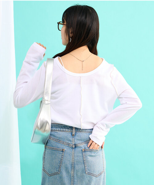 CIAOPANIC TYPY（チャオパニックティピー）の「【2025年S/S新作】シアースムースカラーメロウTee（Tシャツ/カットソー・レディース・ホワイト/ブラック/アイボリー/イエロー・ONE SIZE）」の10枚目の写真