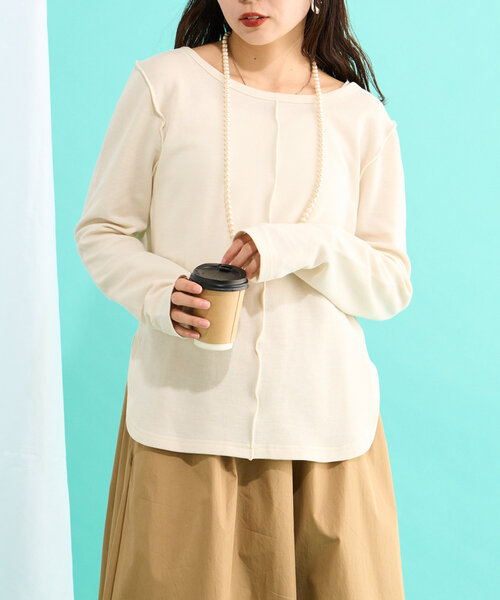 CIAOPANIC TYPY（チャオパニックティピー）の「【2025年S/S新作】シアースムースカラーメロウTee（Tシャツ/カットソー・レディース・ホワイト/ブラック/アイボリー/イエロー・ONE SIZE）」の6枚目の写真