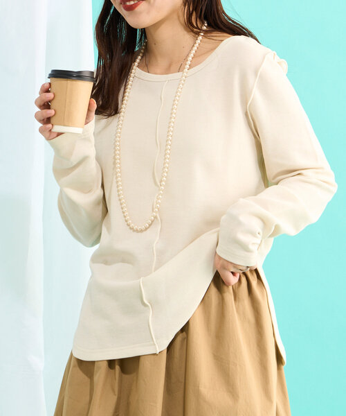 CIAOPANIC TYPY（チャオパニックティピー）の「【2025年S/S新作】シアースムースカラーメロウTee（Tシャツ/カットソー・レディース・ホワイト/ブラック/アイボリー/イエロー・ONE SIZE）」の7枚目の写真