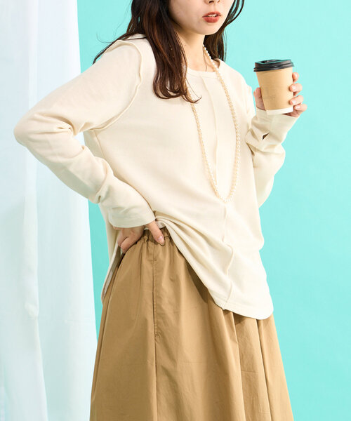 CIAOPANIC TYPY（チャオパニックティピー）の「【2025年S/S新作】シアースムースカラーメロウTee（Tシャツ/カットソー・レディース・ホワイト/ブラック/アイボリー/イエロー・ONE SIZE）」の8枚目の写真