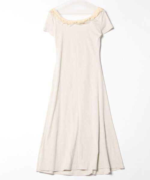 aimoha（アイモハ）の「レース襟リボンマキシワンピース (SS)（ワンピース・レディース・ライトベージュ・LARGE/MEDIUM/SMALL）」の2枚目の写真