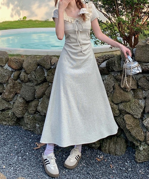 aimoha（アイモハ）の「レース襟リボンマキシワンピース (SS)（ワンピース・レディース・ライトベージュ・LARGE/MEDIUM/SMALL）」の15枚目の写真