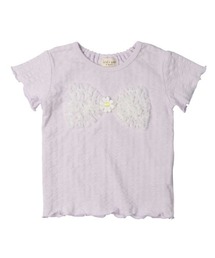 kids zoo | チュールリボン半袖Tシャツ(Tシャツ/カットソー)
