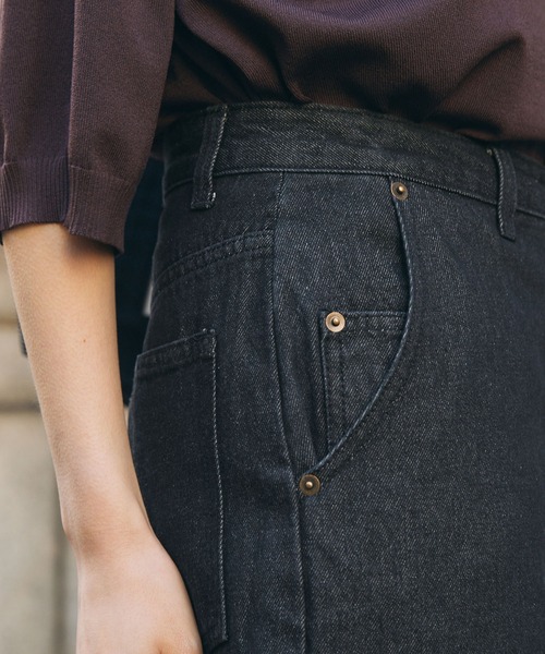 MONO-MART LADY'S（モノマートレディース）の「【セットアップ対応】センタープレス ストレート デニムパンツ（デニムパンツ・レディース・ネイビー/ブラック・M/S）」の3枚目の写真