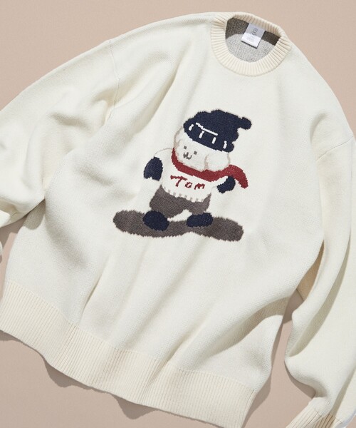 FREAK'S STORE（フリークスストア）の「tombonia/トムボニア スノーボード ムック クルーネック ニット（ニット/セーター・メンズ・ネイビー/グレー/オフホワイト・MEDIUM/LARGE）」の2枚目の写真
