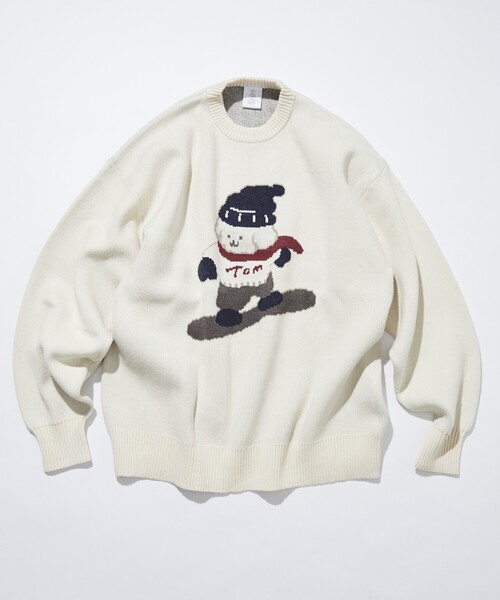 FREAK'S STORE（フリークスストア）の「tombonia/トムボニア スノーボード ムック クルーネック ニット（ニット/セーター・メンズ・ネイビー/グレー/オフホワイト・MEDIUM/LARGE）」の4枚目の写真