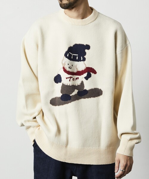 FREAK'S STORE（フリークスストア）の「tombonia/トムボニア スノーボード ムック クルーネック ニット（ニット/セーター・メンズ・ネイビー/グレー/オフホワイト・MEDIUM/LARGE）」の13枚目の写真