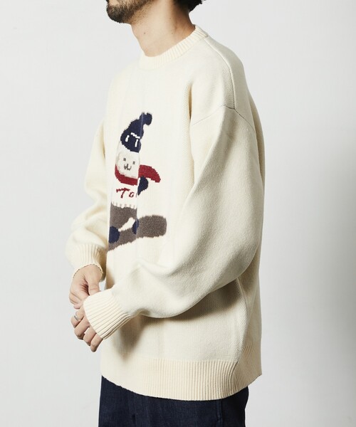 FREAK'S STORE（フリークスストア）の「tombonia/トムボニア スノーボード ムック クルーネック ニット（ニット/セーター・メンズ・ネイビー/グレー/オフホワイト・MEDIUM/LARGE）」の14枚目の写真