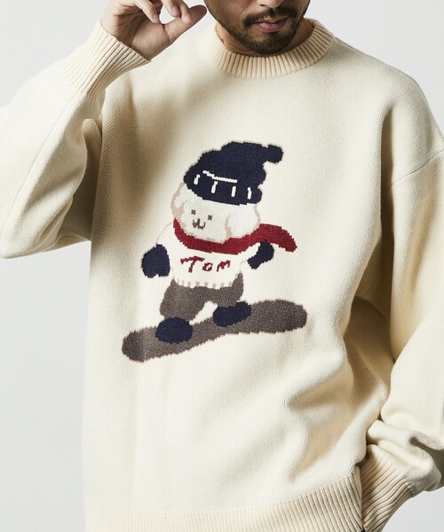 FREAK'S STORE（フリークスストア）の「tombonia/トムボニア スノーボード ムック クルーネック ニット（ニット/セーター・メンズ・ネイビー/グレー/オフホワイト・MEDIUM/LARGE）」の15枚目の写真