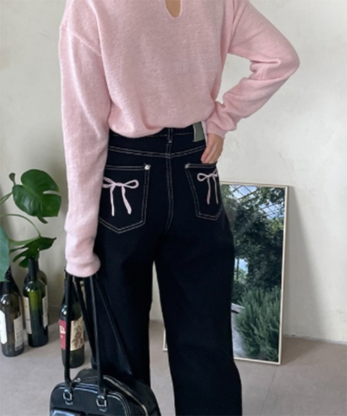 リボン刺繍ポケットパンツ/2025 SS COLLECTION（デニムパンツ