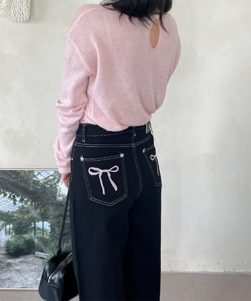 リボン刺繍ポケットパンツ/2025 SS COLLECTION（デニムパンツ