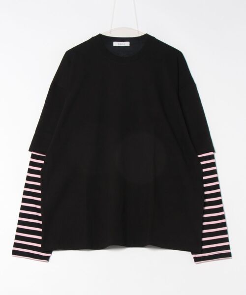 a.p.o.v.(エーピーオービー)の「a.p.o.v. ボーダースリーブフェイクレイヤードスウェットカットソー(Tシャツ/カットソー・メンズ・ネイビー/ブラック・ONESIZE)」の11枚目の写真