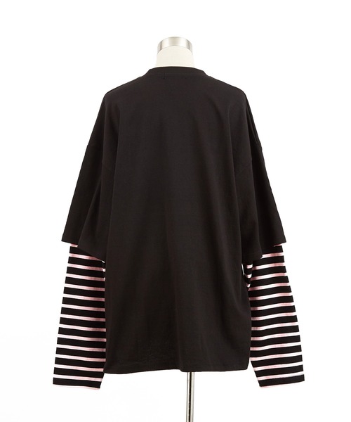 a.p.o.v.(エーピーオービー)の「a.p.o.v. ボーダースリーブフェイクレイヤードスウェットカットソー(Tシャツ/カットソー・メンズ・ネイビー/ブラック・ONESIZE)」の8枚目の写真
