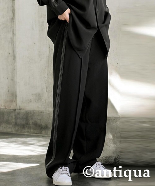 antiqua(アンティカ)の「ステッチパンツ(その他パンツ・レディース・ブラック/アイボリー・ONESIZE)」の2枚目の写真