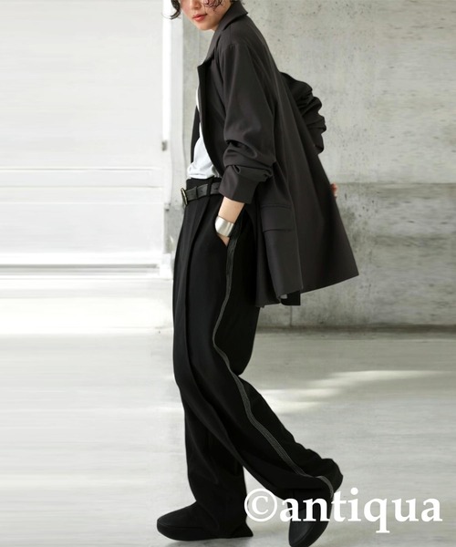 antiqua(アンティカ)の「ステッチパンツ(その他パンツ・レディース・ブラック/アイボリー・ONESIZE)」の11枚目の写真