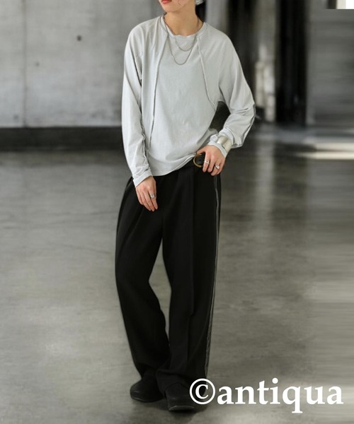antiqua(アンティカ)の「ステッチパンツ(その他パンツ・レディース・ブラック/アイボリー・ONESIZE)」の12枚目の写真