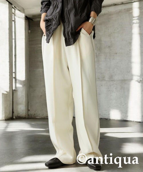 antiqua(アンティカ)の「ステッチパンツ(その他パンツ・レディース・ブラック/アイボリー・ONESIZE)」の5枚目の写真