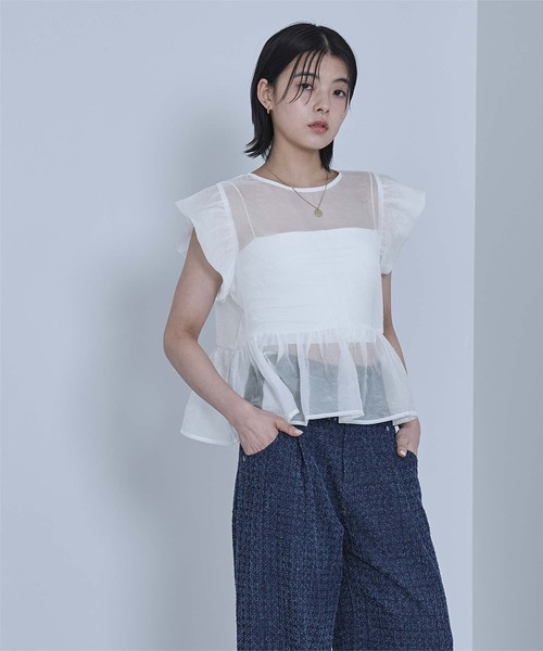 miette(ミエット)の「バルーンスリーブリボンシアーブラウス(シャツ/ブラウス・レディース・ブラック/オフホワイト/イエロー・FREE)」の6枚目の写真
