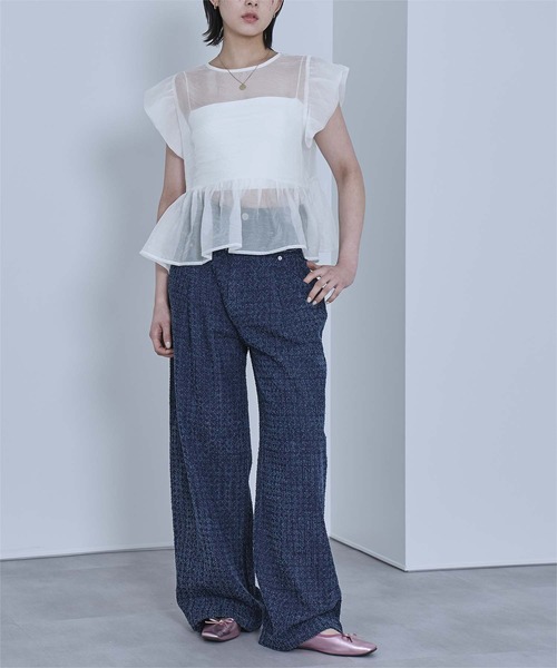 miette(ミエット)の「バルーンスリーブリボンシアーブラウス(シャツ/ブラウス・レディース・ブラック/オフホワイト/イエロー・FREE)」の8枚目の写真