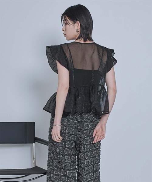 miette(ミエット)の「バルーンスリーブリボンシアーブラウス(シャツ/ブラウス・レディース・ブラック/オフホワイト/イエロー・FREE)」の15枚目の写真