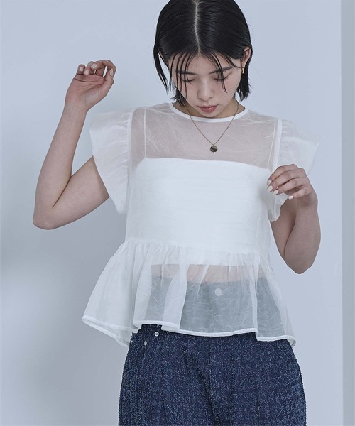 miette(ミエット)の「バルーンスリーブリボンシアーブラウス(シャツ/ブラウス・レディース・ブラック/オフホワイト/イエロー・FREE)」の10枚目の写真