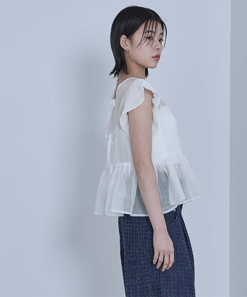 miette(ミエット)の「バルーンスリーブリボンシアーブラウス(シャツ/ブラウス・レディース・ブラック/オフホワイト/イエロー・FREE)」の11枚目の写真