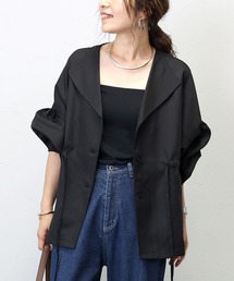 Aletta vita（アレッタビータ）の「長袖オープンカラー杢無地ドロストブラウス（シャツ/ブラウス）」