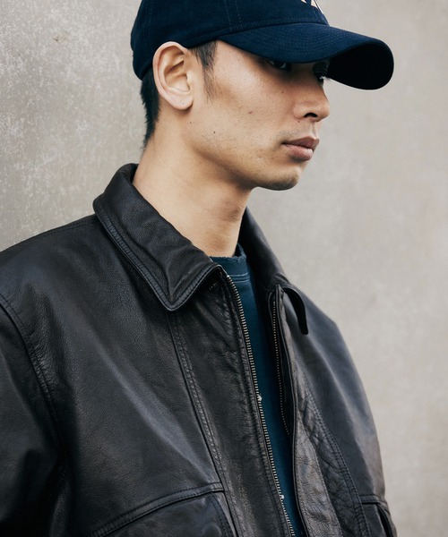 セール】ゴートレザー パネルライン ダッズブルゾン（ブルゾン