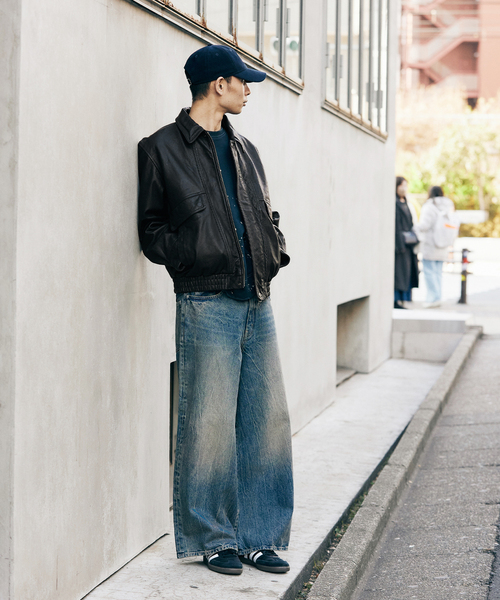 セール】ゴートレザー パネルライン ダッズブルゾン（ブルゾン