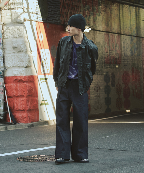 セール】ゴートレザー パネルライン ダッズブルゾン（ブルゾン