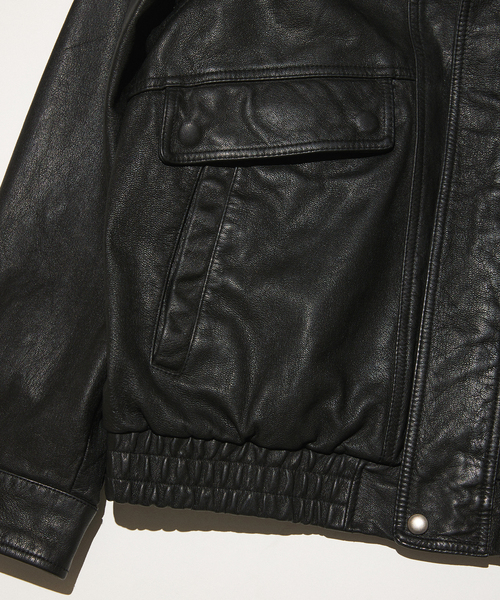 セール】ゴートレザー パネルライン ダッズブルゾン（ブルゾン