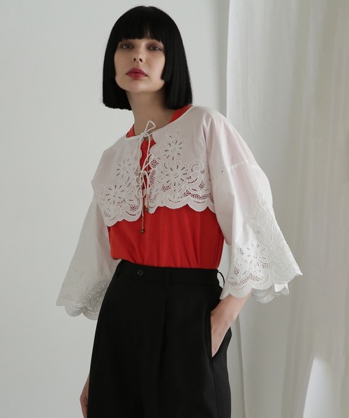 ROSE BUD(ローズバッド)の「レースボレロ(カーディガン/ボレロ・レディース・ホワイト/ブラック・ONE SIZE)」の14枚目の写真