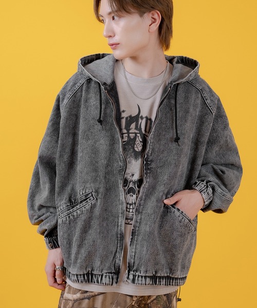 improves（インプローブス）の「デニムフードジャケット 10.5oz（デニムジャケット・メンズ・ブルー/ブラック・MEDIUM/X-LARGE/LARGE）」の2枚目の写真