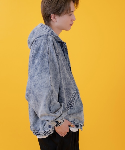 improves（インプローブス）の「デニムフードジャケット 10.5oz（デニムジャケット・メンズ・ブルー/ブラック・MEDIUM/X-LARGE/LARGE）」の10枚目の写真