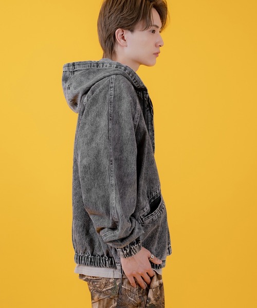 improves（インプローブス）の「デニムフードジャケット 10.5oz（デニムジャケット・メンズ・ブルー/ブラック・MEDIUM/X-LARGE/LARGE）」の4枚目の写真