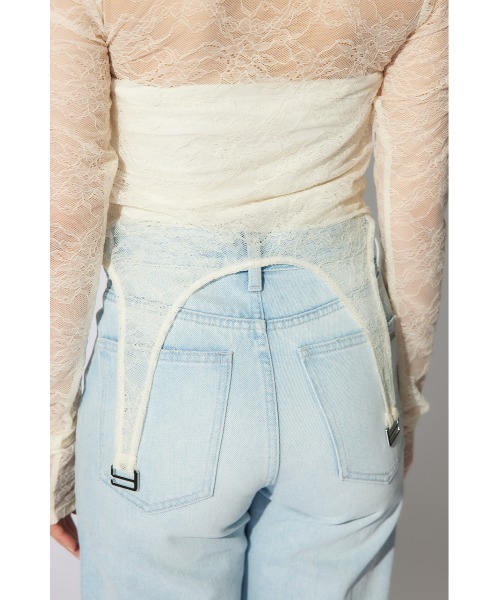 rienda（リエンダ）の「シアーレーストップス　シアートップス 春服（Tシャツ/カットソー・レディース・ライトピンク/ブラック/ホワイト・FREE）」の17枚目の写真